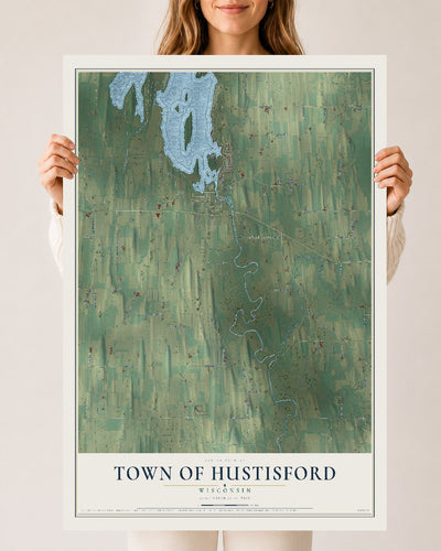 Map of the Town of Hustisford, Wisconsin, 24 x 36 inch unframed archival matte print