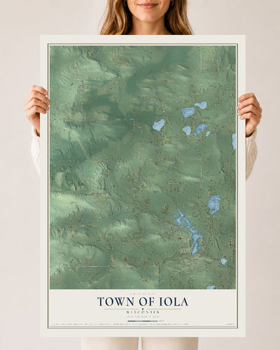 Map of the Town of Iola, Wisconsin, 24 x 36 inch unframed archival matte print