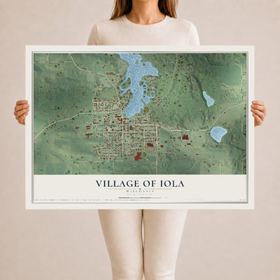 Map of Iola, Wisconsin, 24 x 36 inch unframed archival matte print