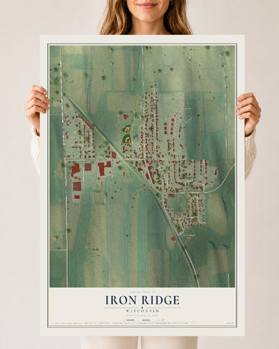 Map of Iron Ridge, Wisconsin, 24 x 36 inch unframed archival matte print