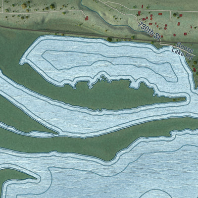 Second close-up of the map of Isabelle, Wisconsin print showing more streets and buildings