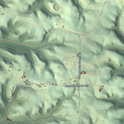 Second close-up of the map of Ithaca, Wisconsin print showing more streets and buildings