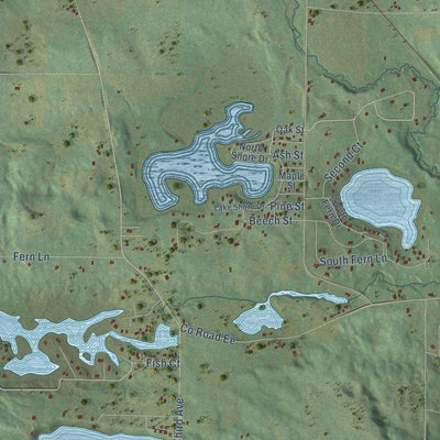 Second close-up of the map of the Town of Jackson, Adams County, Wisconsin print showing more streets and buildings