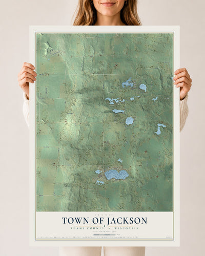 Map of the Town of Jackson, Adams County, Wisconsin, 24 x 36 inch unframed archival matte print