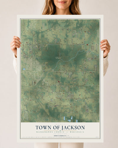 Map of the Town of Jackson, Washington County, Wisconsin, 24 x 36 inch unframed archival matte print