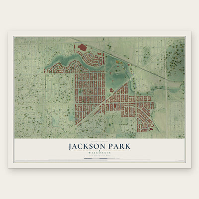 Jackson Park, Wisconsin map print, the full design