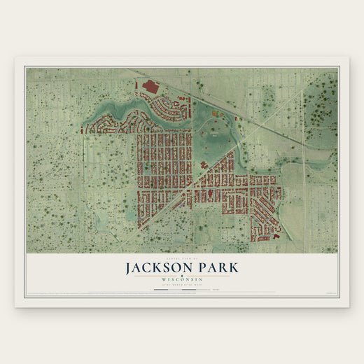 Jackson Park, Wisconsin map print, the full design