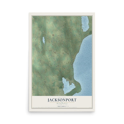 Map of Jacksonport, Wisconsin, 12 x 18 inch unframed archival matte print