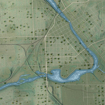 Close-up of the map of the Town of Janesville, Wisconsin print showing street and building detail