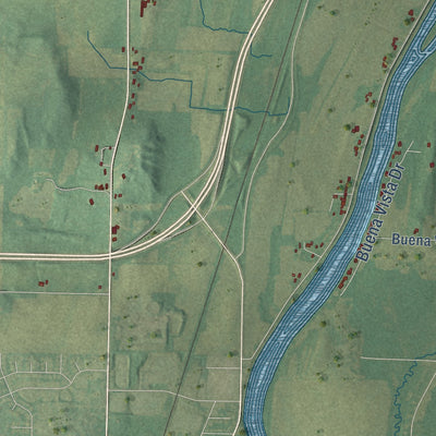 Second close-up of the map of the Town of Jefferson, Jefferson County, Wisconsin print showing more streets and buildings