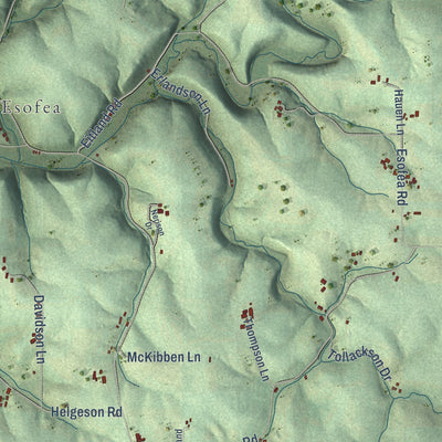 Close-up of the map of the Town of Jefferson, Vernon County, Wisconsin print showing street and building detail