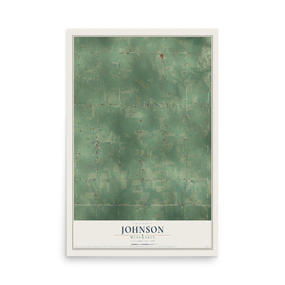 Map of Johnson, Wisconsin, 12 x 18 inch unframed archival matte print