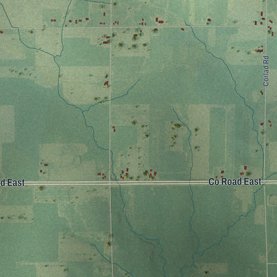 Second close-up of the map of Johnson, Wisconsin print showing more streets and buildings
