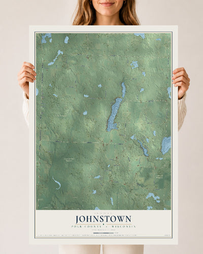 Map of Johnstown, Polk County, Wisconsin, 24 x 36 inch unframed archival matte print