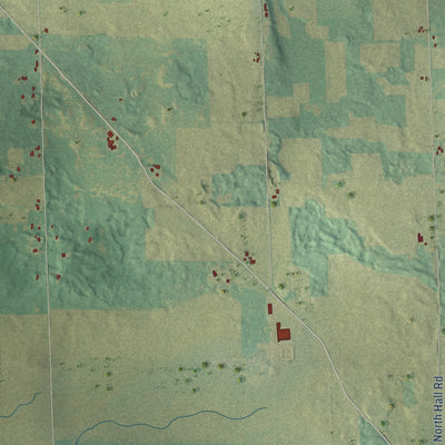 Second close-up of the map of Johnstown, Rock County, Wisconsin print showing more streets and buildings