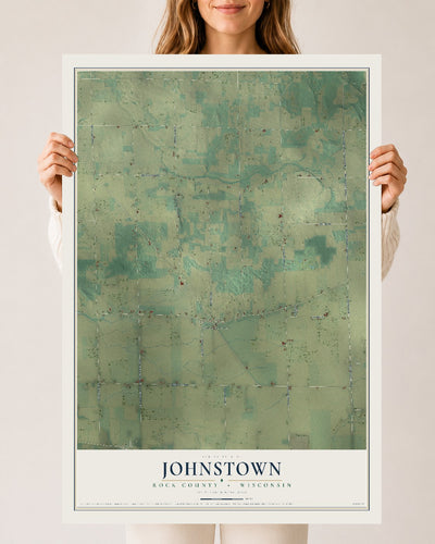 Map of Johnstown, Rock County, Wisconsin, 24 x 36 inch unframed archival matte print