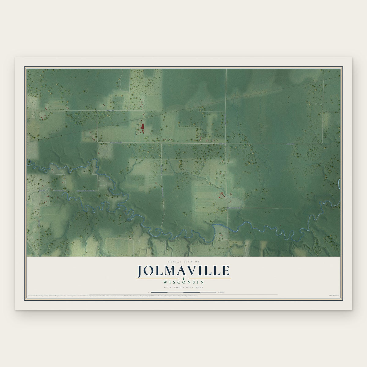 Jolmaville, Wisconsin map print, the full design