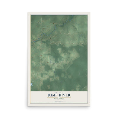 Map of Jump River, Wisconsin, 12 x 18 inch unframed archival matte print