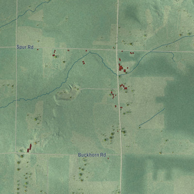Second close-up of the map of Jump River, Wisconsin print showing more streets and buildings