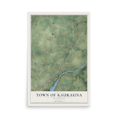 Map of the Town of Kaukauna, Wisconsin, 12 x 18 inch unframed archival matte print