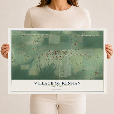 Map of Kennan, Wisconsin, 12 x 18 inch unframed archival matte print