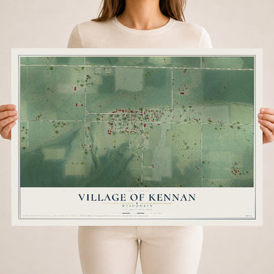 Map of Kennan, Wisconsin, 18 x 24 inch unframed archival matte print