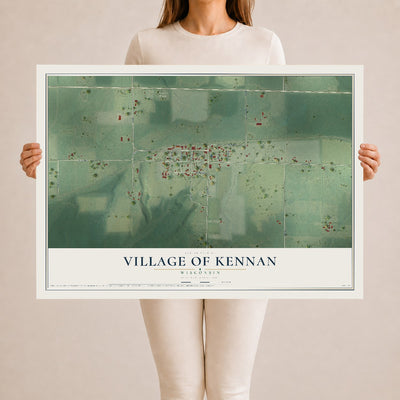 Map of Kennan, Wisconsin, 24 x 36 inch unframed archival matte print