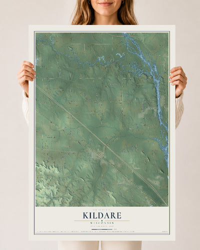 Map of Kildare, Wisconsin, 24 x 36 inch unframed archival matte print