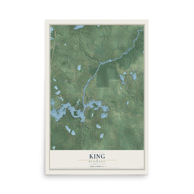 Map of King, Wisconsin, 12 x 18 inch unframed archival matte print