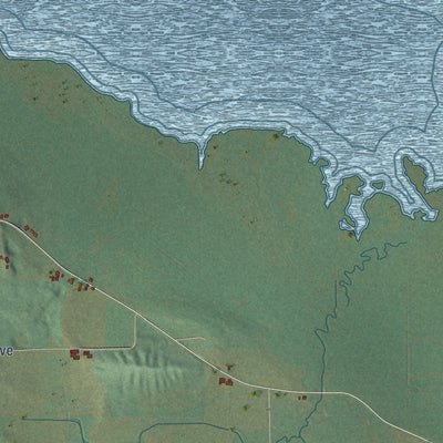 Close-up of the map of the Town of Kingston, Green Lake County, Wisconsin print showing street and building detail