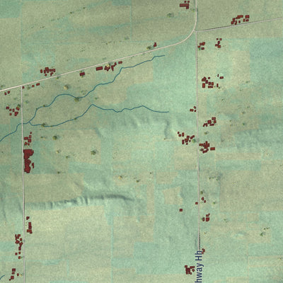 Second close-up of the map of the Town of Kingston, Green Lake County, Wisconsin print showing more streets and buildings