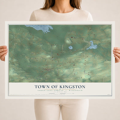 Map of the Town of Kingston, Green Lake County, Wisconsin, 18 x 24 inch unframed archival matte print