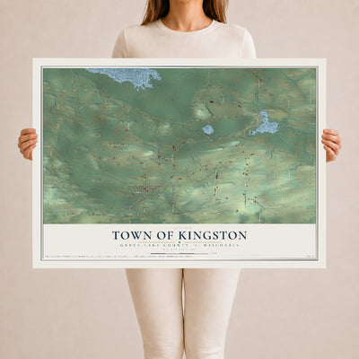 Map of the Town of Kingston, Green Lake County, Wisconsin, 24 x 36 inch unframed archival matte print