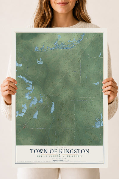Map of the Town of Kingston, Juneau County, Wisconsin, 18 x 24 inch unframed archival matte print