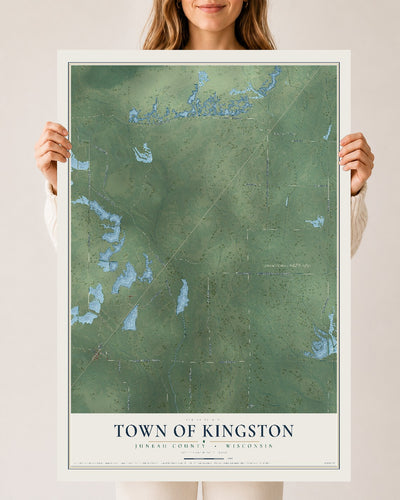Map of the Town of Kingston, Juneau County, Wisconsin, 24 x 36 inch unframed archival matte print