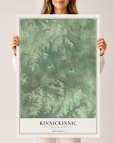 Map of Kinnickinnic, Wisconsin, 24 x 36 inch unframed archival matte print