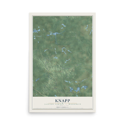 Map of Knapp, Jackson County, Wisconsin, 12 x 18 inch unframed archival matte print