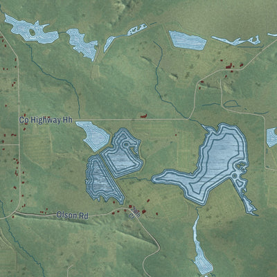 Second close-up of the map of Knapp, Jackson County, Wisconsin print showing more streets and buildings