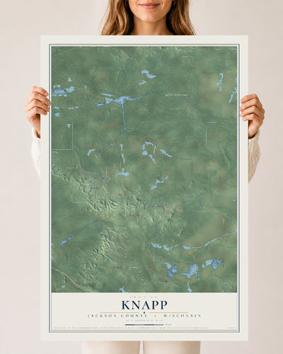 Map of Knapp, Jackson County, Wisconsin, 24 x 36 inch unframed archival matte print