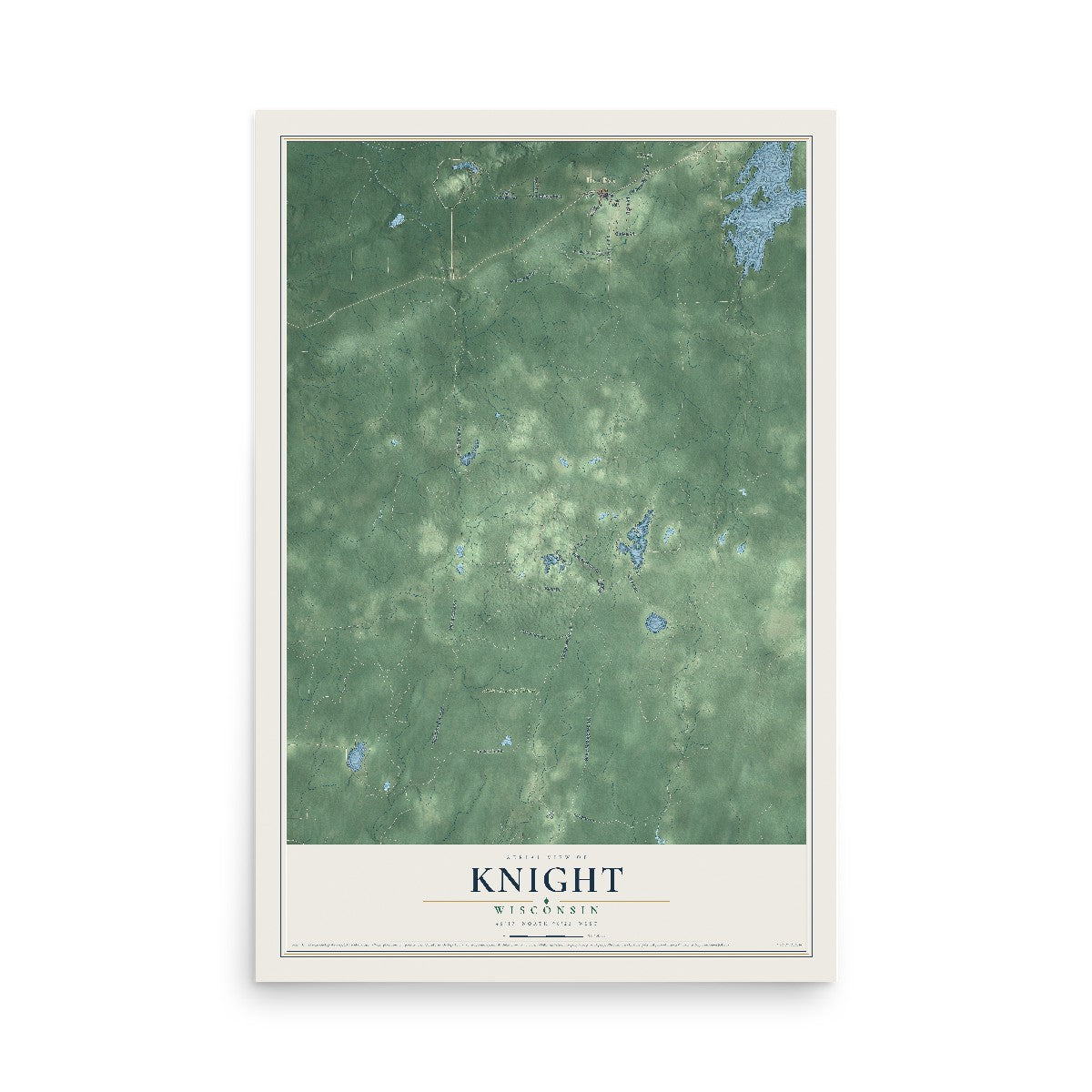 Map of Knight, Wisconsin, 12 x 18 inch unframed archival matte print