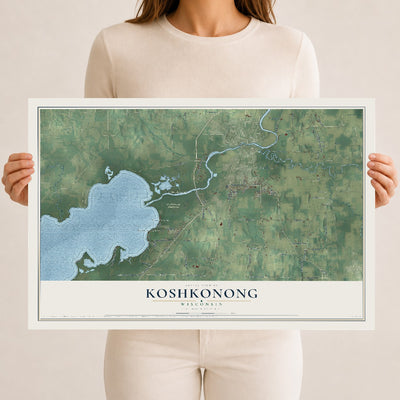 Map of Koshkonong, Wisconsin, 12 x 18 inch unframed archival matte print