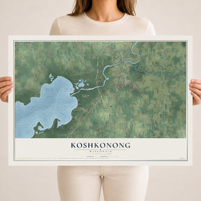 Map of Koshkonong, Wisconsin, 18 x 24 inch unframed archival matte print