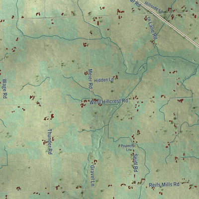 Close-up of the map of Kossuth, Wisconsin print showing street and building detail