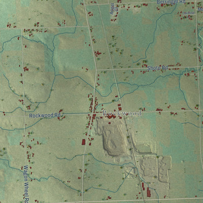Second close-up of the map of Kossuth, Wisconsin print showing more streets and buildings