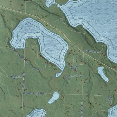 Close-up of the map of La Follette, Wisconsin print showing street and building detail