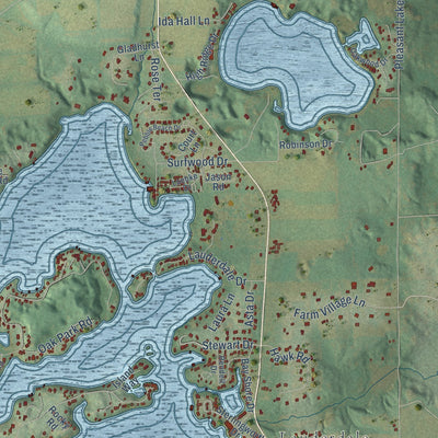 Close-up of the map of La Grange, Walworth County, Wisconsin print showing street and building detail