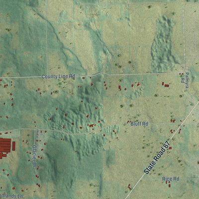 Second close-up of the map of La Grange, Walworth County, Wisconsin print showing more streets and buildings
