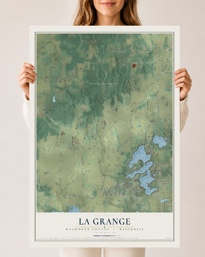 Map of La Grange, Walworth County, Wisconsin, 24 x 36 inch unframed archival matte print