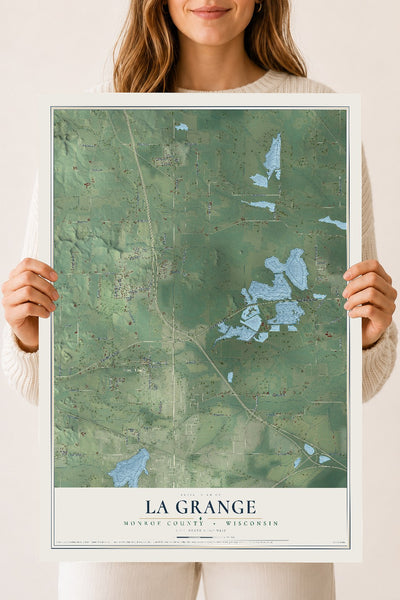 Map of La Grange, Monroe County, Wisconsin, 18 x 24 inch unframed archival matte print