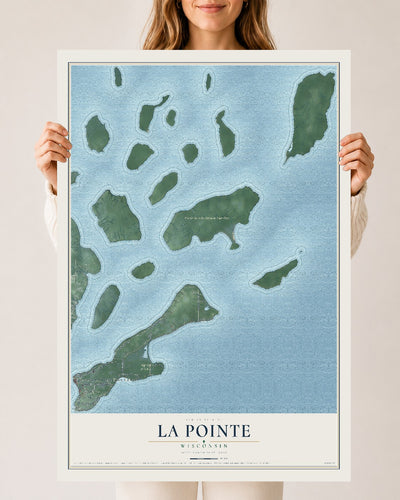 Map of La Pointe, Wisconsin, 24 x 36 inch unframed archival matte print